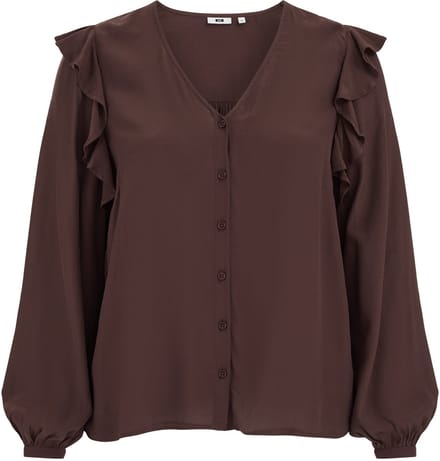 WE Fashion Dames blouse met ruches - Curve