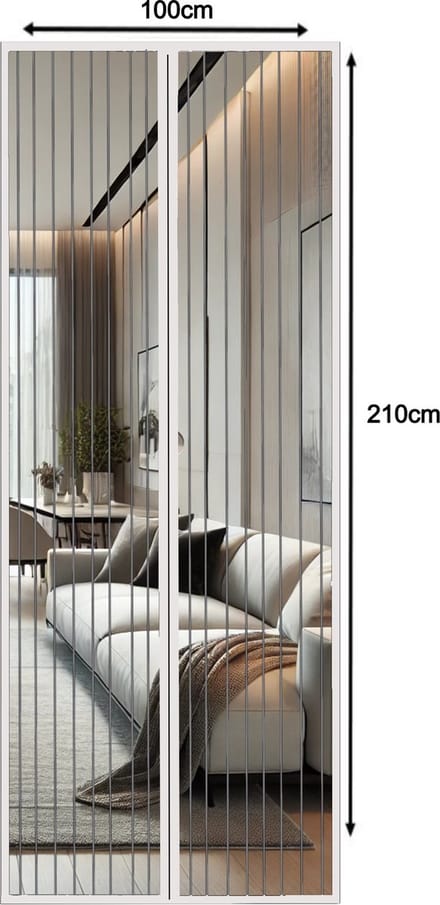 JEAS - Luxe Magnetisch Vliegengordijn - 210x100cm - Horgordijn - Deurgordijn - Deurhor - Wit