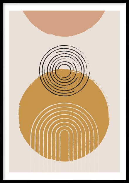 Poster Abstract Circle Bow - 30x40 cm - Abstracte poster - Exclusief fotolijst – WALLLL