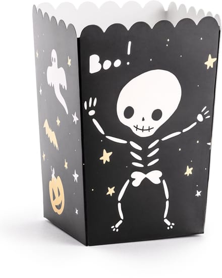 PARTYDECO - 6 Halloween Boo! Popcorn Dozen van Karton 7 x 7 x 12,5 cm