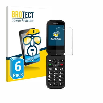 BROTECT - Screenprotector voor Simvalley Mobile XL-970 - Folie Beschermfolie transparant 6 Stuks
