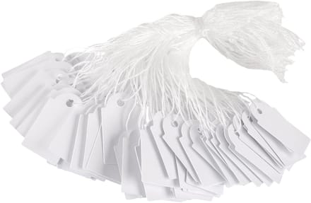 1500 Stuks Witte Prijskaartjes 15x25mm met String, Lege Kledinglabels voor Merchandise en Retail