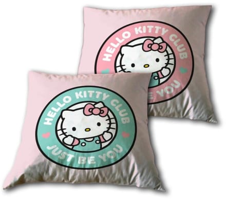 Hello Kitty Club kussen, decoratief kussen 40x40 cm Velours