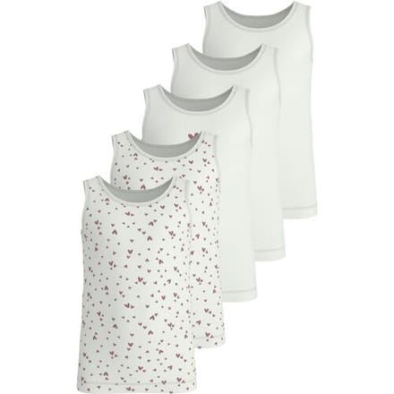 LUPILU Set van 5 kinder hemden (Wit/print, 122/128)