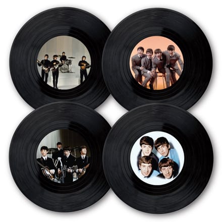 Beatles Coasterset 4 coasters/onderzetters. GEEN MUZIEK OP DE COASTERS