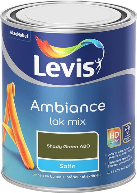 Levis - Ambiance Lak Satin Mix - Shady Green A80 - Mengverf - 1 L