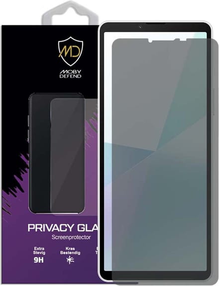 MobyDefend Screenprotector - Geschikt voor Sony Xperia 10 VI - HD Privacy Glass Screensaver