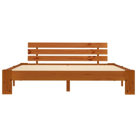 vidaXL - Bedframe - massief - grenenhout - honingbruin - 180x200 - cm