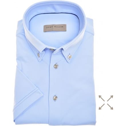 John Miller Overhemd Hyperstretch Slim-Fit Short Sleeve Licht Blauw / male