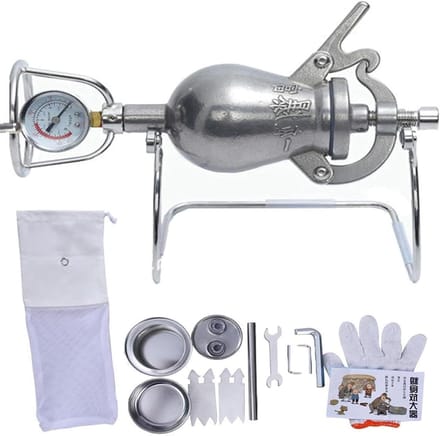Hand Popcorn Machine - Popcorn Maker - Verse Popcorn Maken - Roestvrij Staal Constructie - 200ml Capaciteit - Zilver