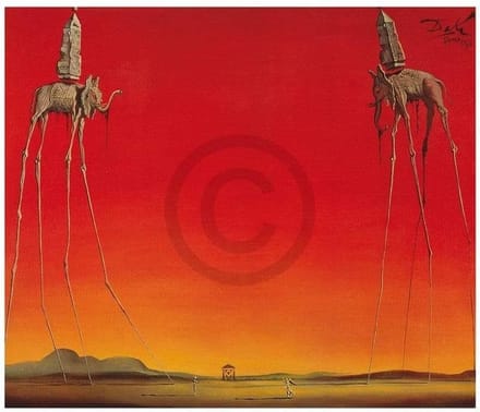 Kunstdruk Salvador Dali - Les Elephants 80x60cm