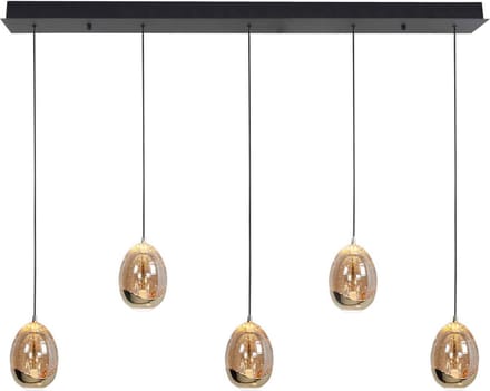 Hanglamp | 9,5 cm | Golden Egg | 5 lichts | ingebouwde vervangbare LED module | amber goud zwart | glas metaal | decoratieve functionele moderne romantische sfeer verlichting