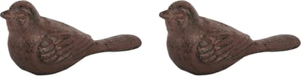 Esschert deurstopper vogel - 2x - 0.45 kg - gietijzer - bruin - 14 x 5 x 7 cm