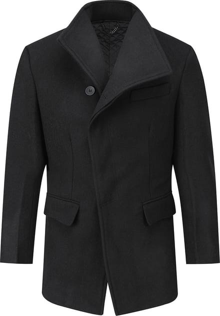ALLTHEMEN Heren Lange Mantel Wollen Winterjas - Slim Fit Jas - M