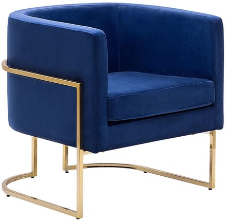 SIRKKA - Fauteuil - Donkerblauw - Fluweel