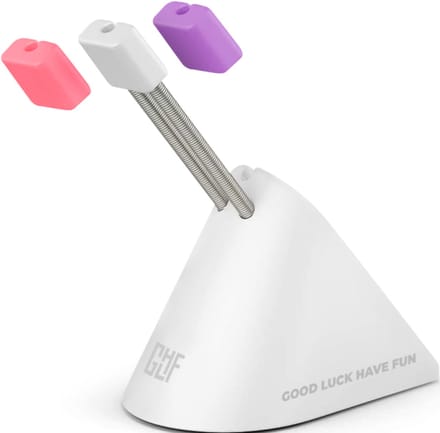 FragON Tower - Gaming Muis Bungee - 3 Kleurrijke Clips - Wit