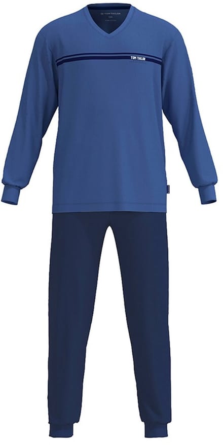 Tom Tailor - Pyjamaset met logoprint - Maat 48 - blue-medium-solid