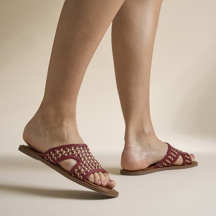 Cellini Raffia Slippers rood Textiel - Maat 37