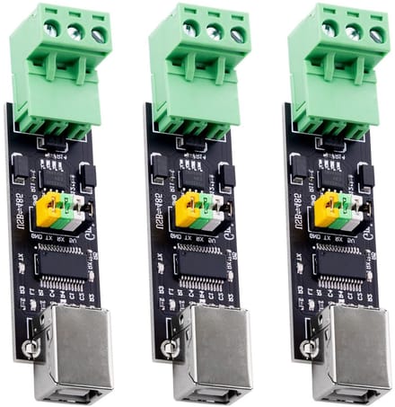 USB naar RS485 Adapter - Seriële Converter Module - Netwerk Opbouw - FTDI Chipset - 3 stuks - Groen