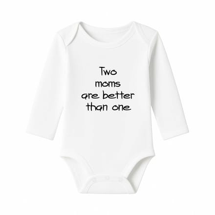 Romper Two moms are better than one - wit - lange mouw - Maat 86/92