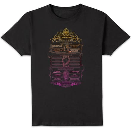Harry Potter School List t-shirt - Zwart - 4XL