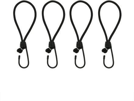 ProPlus Elastische tentspanners met haak - 20 cm - zwart - set van 4
