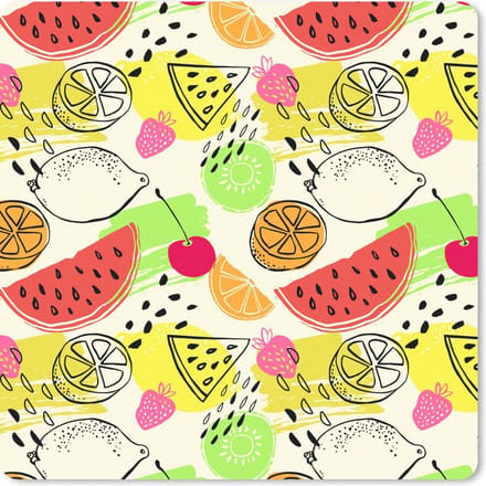 Muismat 20x20 cm - Mousepad Watermeloen - Fruit - Patronen - Muismatten