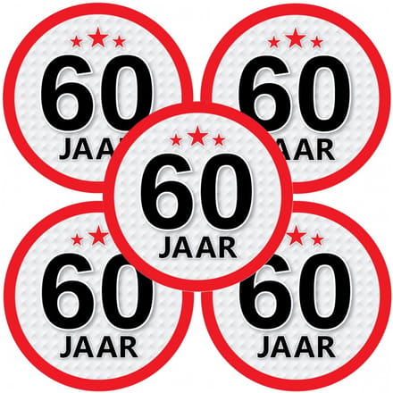 60 jaar leeftijd sticker - 10x - rond - Dia 15 cm - 60 jaar verjaardag - jubileum - leeftijd versiering