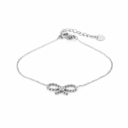 Bijoutheek Armband (Sieraad) Strikje Dots Zilver