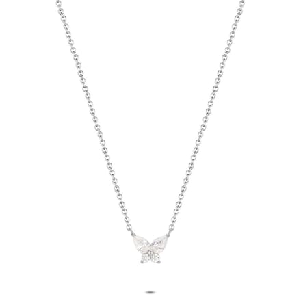 Twice As Nice Halsketting in zilver, vlinder 40cm+5cm
