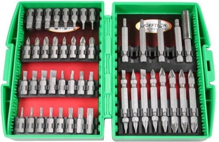 Hofftech 45-delige bitset - geschikt voor accuboormachines - inclusief bewaarbox