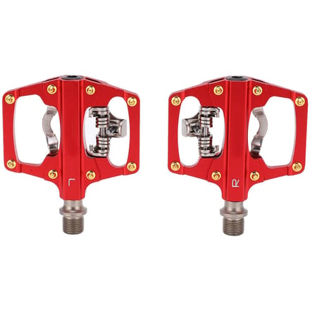 Pédales multi-usages à plateforme double face MEROCA pour VTT SPD, pédales automatiques scellées red