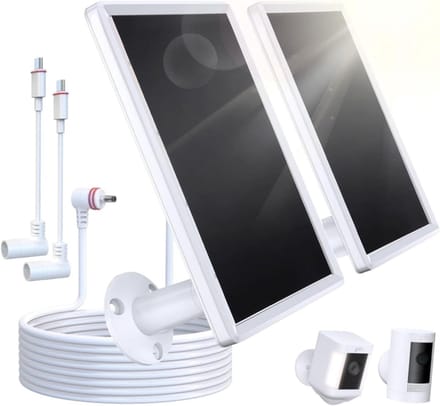 Zonnepaneel Set - Zonneoplader Camera - Continu Stroom - Hoge Conversie - 2 Pack - Zwart