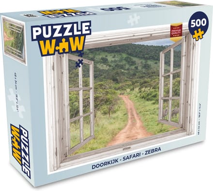 Puzzel Doorkijk - Safari - Zebra - Legpuzzel - Puzzel 500 stukjes