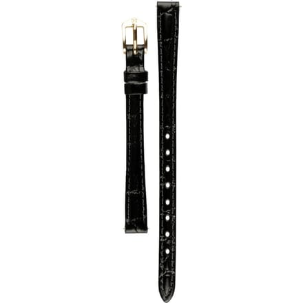 Hirsh Horlogeband Crocograin Zwart - Leer - 8mm