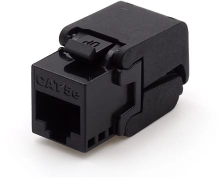 Solarix Keystone - RJ45 CAT.5e UTP - Samozacisk - Zwart - 180° kabelinvoermogelijkheid
