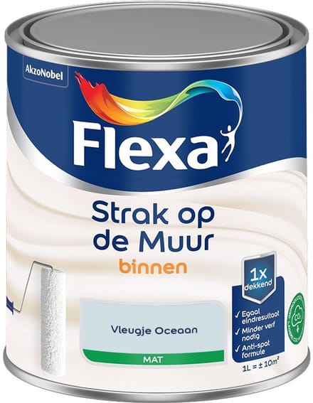 Flexa - Strak Op De Muur Binnen Mat - Vleugje Oceaan - Mengverf - 1 L