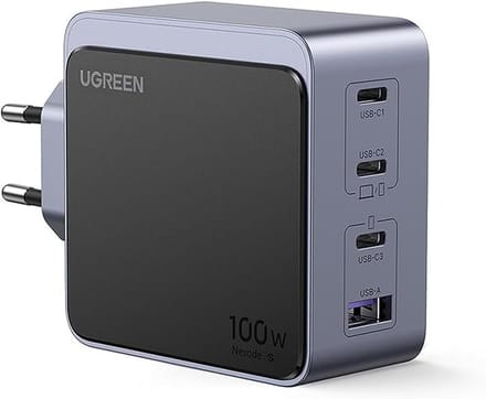 UGREEN Nexode S 100W 4-Poort GaN Snelle Oplader EU Grijs