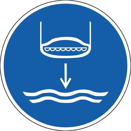 Reddingsboot te water laten bord - kunststof - M039 300 mm