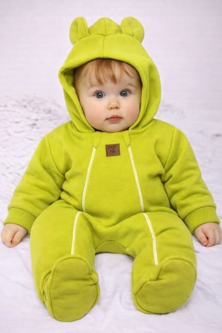 Dartomik - Baby Jumpsuit - Limoengroen - Dubbele Ritssluiting - Voor Lente/Herfst