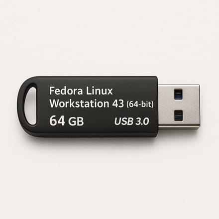 Fedora Linux Workstation 44 Live (64-bit) | USB 3.0 64 GB Installatiestick met Nederlandse Handleiding – Open-Source Software