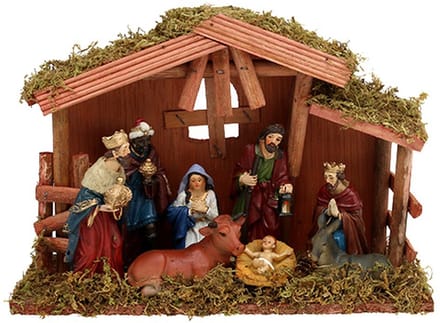 Kerststalset mdf 8 figuren h21cm
