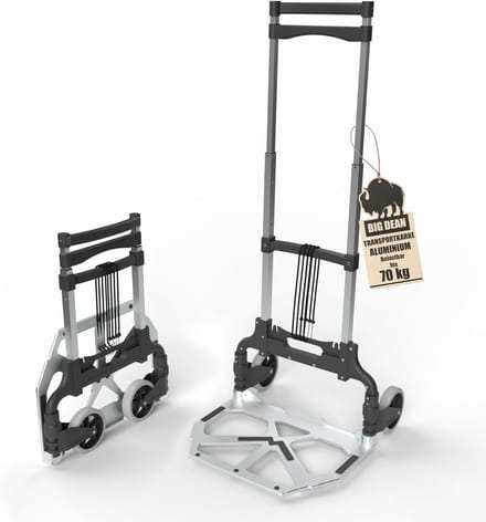 Inklapbare Transportwagen Aluminium tot 70 kg met Stille Wielen