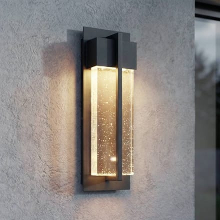 Lucande LED buiten wandlamp Velune, antraciet/helder, 35 cm, CCT