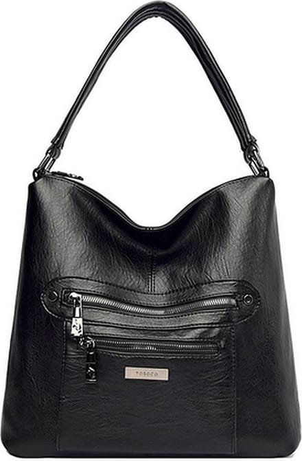 N3 Collecties Zachte Zwarte PU Lederen Schoudertas Multi-Layer Crossbody Tas