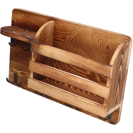 Étagère Murale Polyvalente Créative Vintage en Bois Support de Rangement pour Salon Bureau brown
