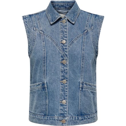Only Onlkennedy sl dnm waistcoat bj blue denim