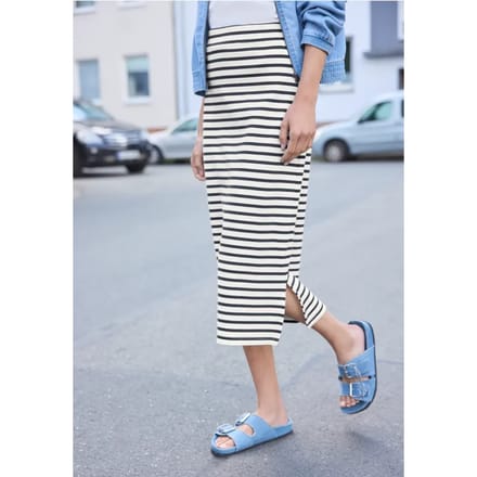 Midi-rok met gestreept patroon