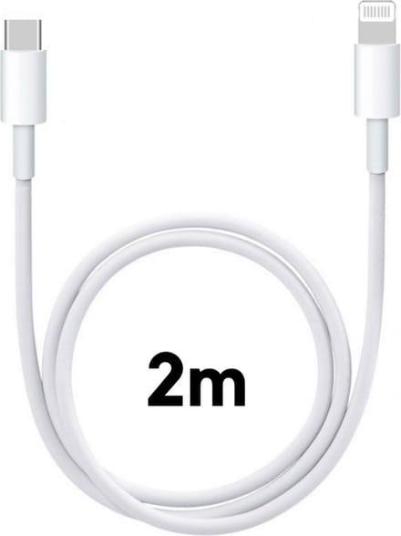 Lightning naar USB C Kabel Wit - 2 meter - Oplaadkabel voor iPhone 14 / 14 PLUS / 14 PRO / 14 PRO MAX / 13 / 13 MINI / 13 PRO / 13 PRO MAX