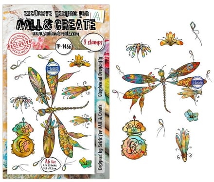 Aall & Create clearstamp A6 - Glassbound dragonfly